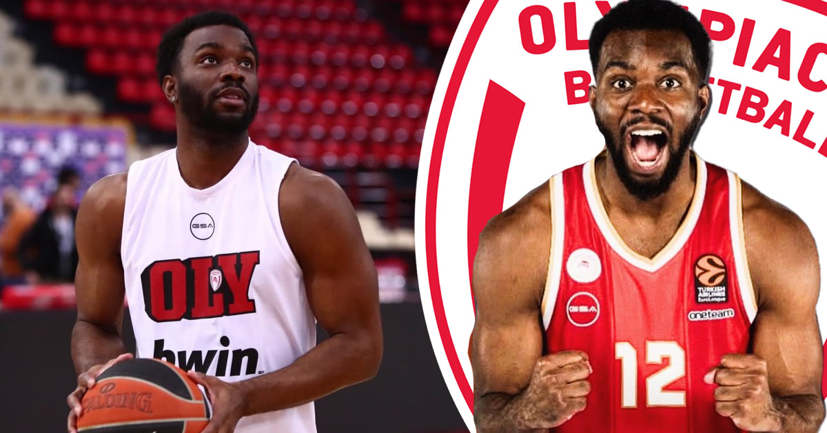 Ο Κίναν Έβανς σε φάση προπόνησης με την εμφάνιση του Ολυμπιακού, ενόψει της πιθανής συμμετοχής του με την Άλμπα Βερολίνου