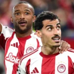 Οι παίκτες του Ολυμπιακού σε αγώνα του Champions League.
