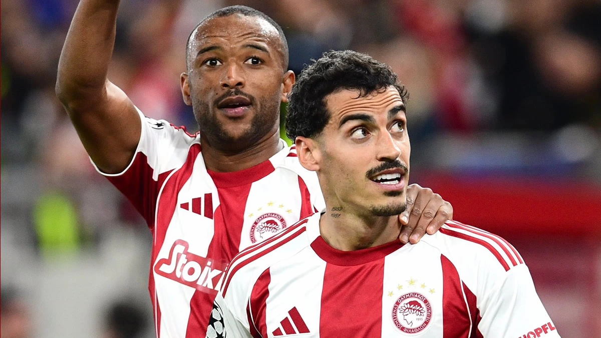 Οι παίκτες του Ολυμπιακού σε αγώνα του Champions League.