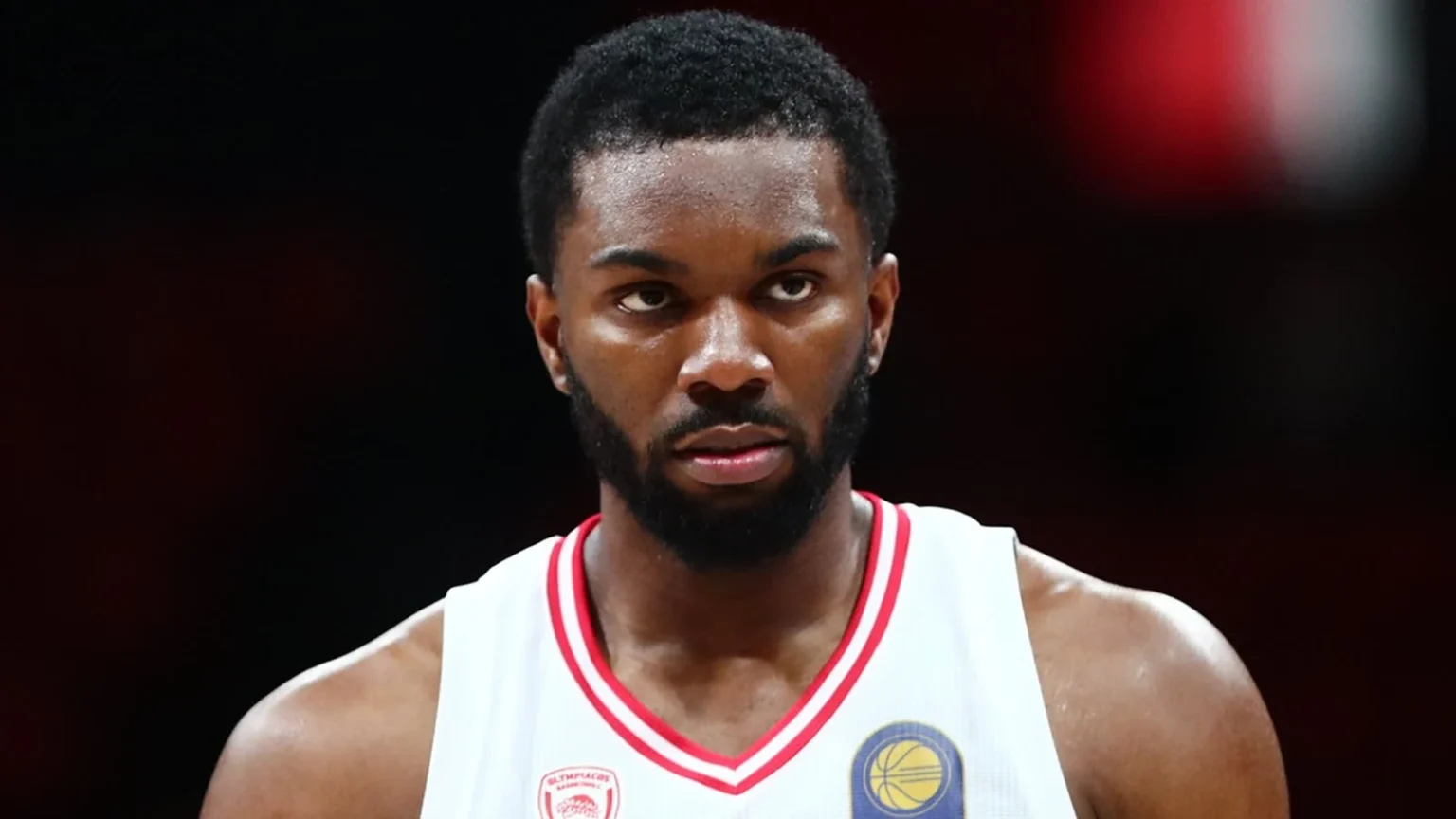 Ο Keenan Evans στο ντεμπούτο του με τη φανέλα του Ολυμπιακού.