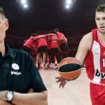 Οι παίκτες του Ολυμπιακού στο ΣΕΦ πριν απο παιχνίδι για την Euroleague