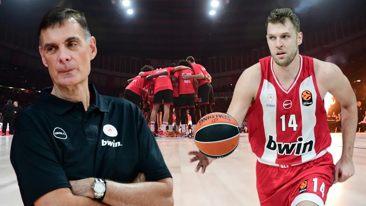 Οι παίκτες του Ολυμπιακού στο ΣΕΦ πριν απο παιχνίδι για την Euroleague