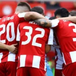 Οι παίκτες του Ολυμπιακού πριν απο αγώνα