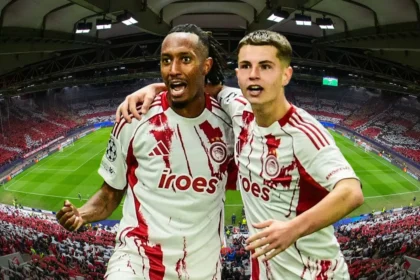 Ο Ζέλσον Μαρτίνς σκοράρει για τον Ολυμπιακό στην Αστάνα