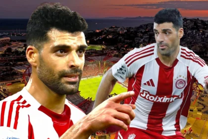 Ο Μέχντι Ταρέμι πανηγυρίζει γκολ με τη φανέλα του Ολυμπιακού σε εξαιρετική φόρμα