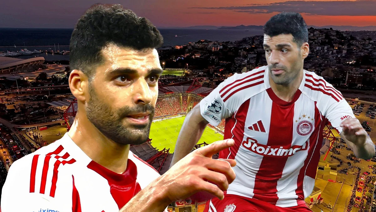 Ο Μέχντι Ταρέμι πανηγυρίζει γκολ με τη φανέλα του Ολυμπιακού σε εξαιρετική φόρμα