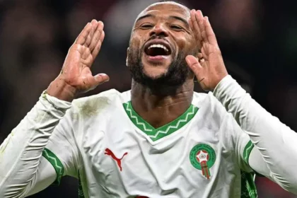 Ο Αγιούμπ Ελ Κααμπί πανηγυρίζει την πρόκριση του Μαρόκου