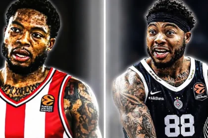 Ο Ταϊρίκ Τζόουνς με την φανέλα της Παρτιζάν και του Ολυμπιακού