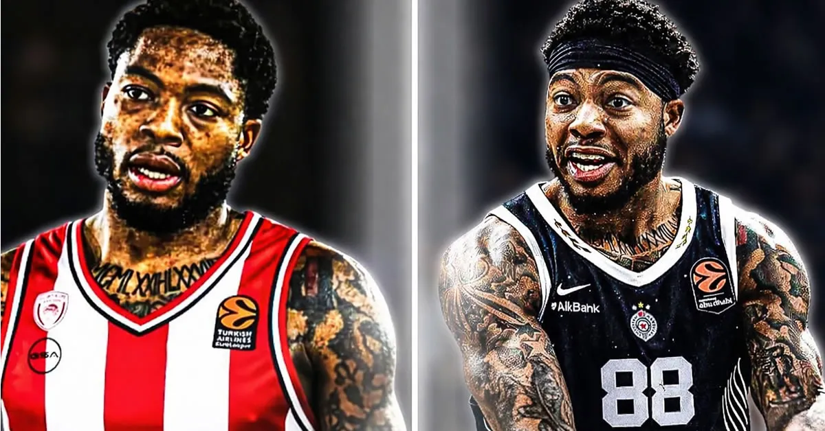 Ο Ταϊρίκ Τζόουνς με την φανέλα της Παρτιζάν και του Ολυμπιακού