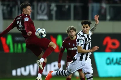 Φάση από τον αγώνα ΑΕΛ - ΠΑΟΚ για το πρωτάθλημα της Super League