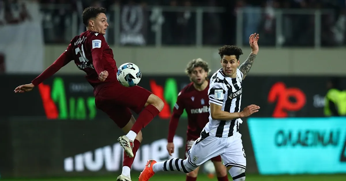 Φάση από τον αγώνα ΑΕΛ - ΠΑΟΚ για το πρωτάθλημα της Super League