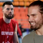 Ο Άλεκ Πίτερς με τη φανέλα του Ολυμπιακού και ένθετος ο Γιώργος Μπόγρης