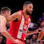 Ο Κόρι Τζόσεφ του Ολυμπιακού σε φάση της euroleague
