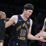 Φάση από αγώνα του NBA με πρωταγωνιστές τους Λος Άντζελες Λέικερς
