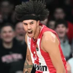Ο Τάισον Γουόρντ του Ολυμπιακού σε αγώνα Euroleague