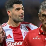 Ο Μεχντί Ταρέμι σε δράση με τη φανέλα του Ολυμπιακού