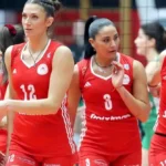 Φάση από αγώνα βόλεϊ γυναικών του Ολυμπιακού