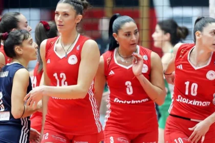 Φάση από αγώνα βόλεϊ γυναικών του Ολυμπιακού
