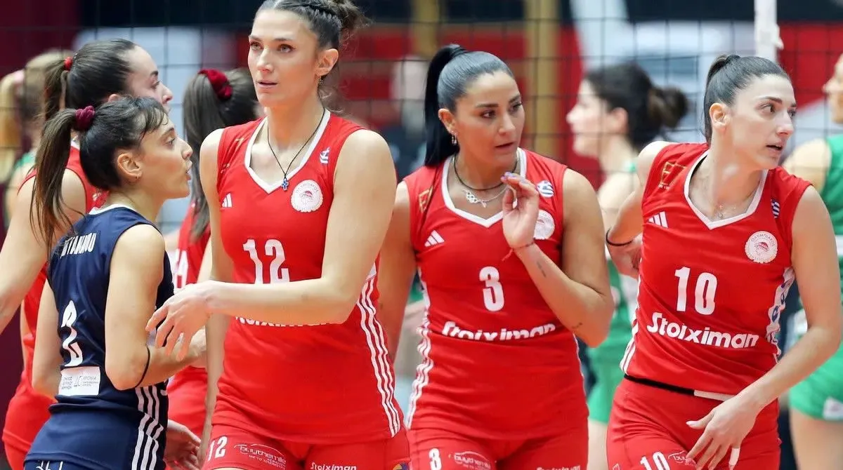Φάση από αγώνα βόλεϊ γυναικών του Ολυμπιακού