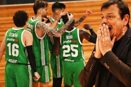 Ο Εργκίν Αταμάν με τρομοκρατημένος κατά τη διάρκεια αγώνα του Παναθηναϊκού στην Euroleague.