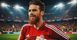 Ο Πορτογάλος τερματοφύλακας Ζοσέ Σα σε αγώνα του Ολυμπιακού, με τα μεταγραφικά σενάρια να φουντώνουν για την ενδεχόμενη επιστροφή του