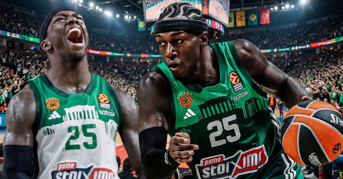 Ο Κέντρικ Ναν με τη φανέλα του Παναθηναϊκού κατά τη διάρκεια αγώνα της Euroleague.