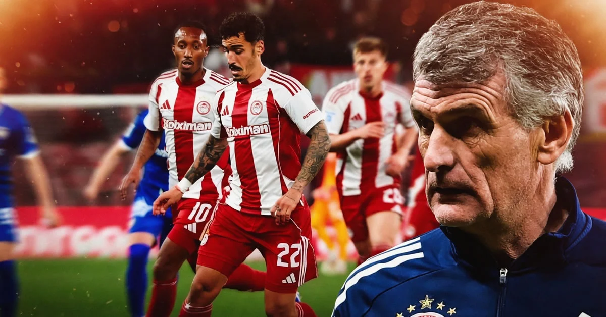 Ο Χοσέ Λουίς Μεντιλίμπαρ παρακολουθεί τους παίκτες του Ολυμπιακού σε αγώνα πριν το μεγάλο ντέρμπι της Super League απέναντι στον Παναθηναϊκό στη Λεωφόρο.