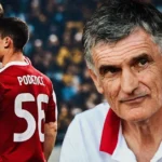 Ο Χοσέ Λουίς Μεντιλίμπαρ δίνει οδηγίες στους παίκτες του Ολυμπιακού στην προπόνηση στο Ρέντη ενόψει του ντέρμπι.