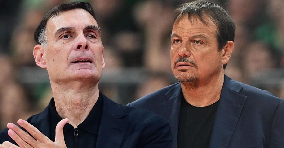 Ο Γιώργος Μπαρτζώκας και ο Εργκίν Αταμάν με έντονο ύφος δίνουν οδηγίες στους παίκτες τους κατά τη διάρκεια της κρίσιμης κανονικής περιόδου της Euroleague 2026.