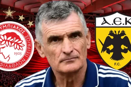 Ο προπονητής του Ολυμπιακού, Χοσέ Λουίς Μεντιλίμπαρ, με προβληματισμένο ύφος δίνει οδηγίες στους παίκτες του πριν την έναρξη των κρίσιμων αγώνων στα playoffs.