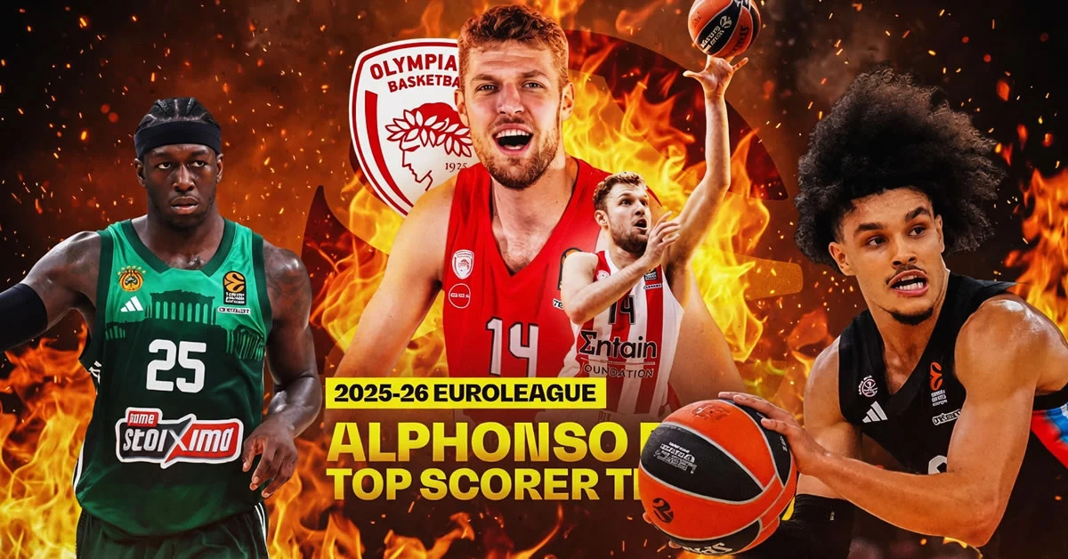 Ο Σάσα Βεζένκοφ και ο Κέντρικ Ναν σε δράση, διεκδικώντας το βραβείο Alphonso Ford για τον κορυφαίο σκόρερ της φετινής Euroleague.