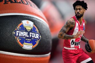 Ο Τάιλερ Ντόρσει σε φάση του Ολυμπιακού στην Euroleague.