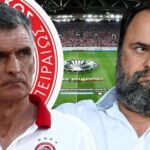 Ο πρόεδρος του Ολυμπιακού, Βαγγέλης Μαρινάκης, συζητάει με τον προπονητή Χοσέ Λουίς Μεντιλίμπαρ για τον μεταγραφικό σχεδιασμό και την επόμενη μέρα της ομάδας.