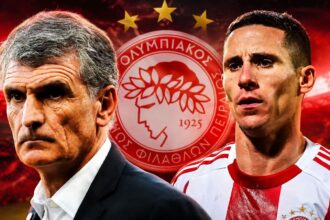 Ο Ποντένσε με τη φανέλα του Ολυμπιακού στο Καραϊσκάκη