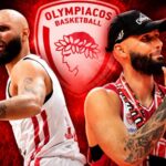 Ο Εβάν Φουρνιέ με τη φανέλα Νο94 του Ολυμπιακού πανηγυρίζει στο ΣΕΦ