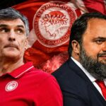 Χοσέ Λουίς Μεντιλίμπαρ δίνει οδηγίες στην προπόνηση του Ολυμπιακού.