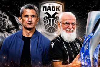 Ο Ραζβάν Λουτσέσκου στον πάγκο κατά τη διάρκεια αγώνα στην Τούμπα.