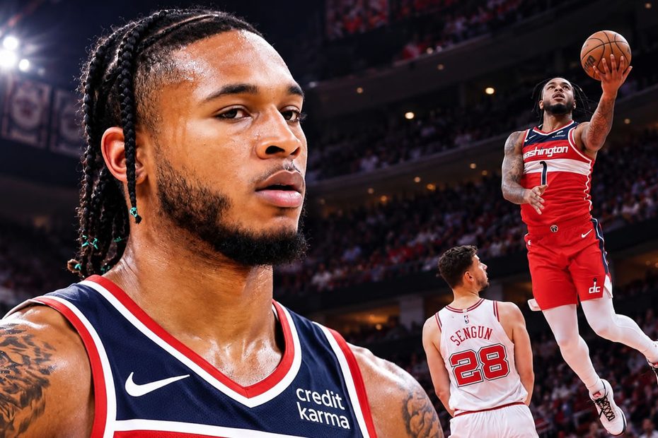 Ο Καμ Γουίτμορ σε αγώνα του NBA με την μπάλα στα χέρια